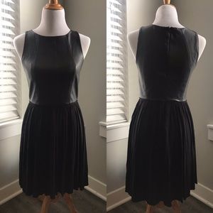 faux leather black dress - worn once size M